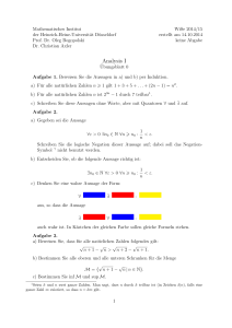 Analysis I - Mathematik - Heinrich-Heine