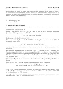 Modul Diskrete Mathematik WiSe 2011/12 4 Kryptographie