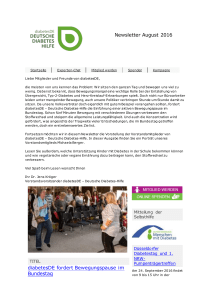 Newsletter August 2016 diabetesDE fordert Bewegungspause im