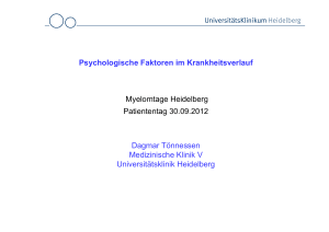 Psychologische Faktoren im Krankheitsverlauf Myelomtage