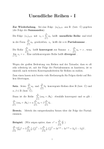 Unendliche Reihen - Mathematics TU Graz