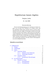 Repetitorium lineare Algebra
