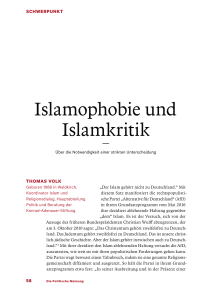 Islamophobie und Islamkritik - Konrad-Adenauer