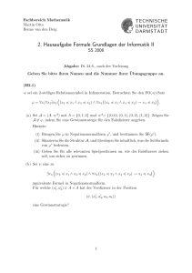 2. Hausaufgabe Formale Grundlagen der Informatik II