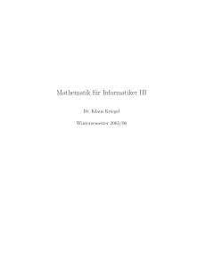 Mathematik für Informatiker III