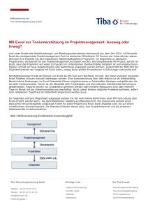 MS Excel zur Toolunterstützung im Projektmanagement