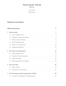 Theoretische Physik Inhaltsverzeichnis - ITP Lecture Archive