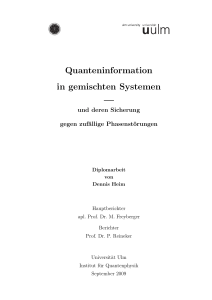 Quanteninformation in gemischten Systemen