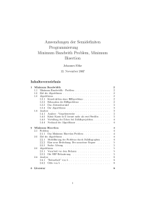 Anwendungen der Semidefiniten Programmierung Minimum