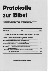 Wotokolle - Protokolle zur Bibel