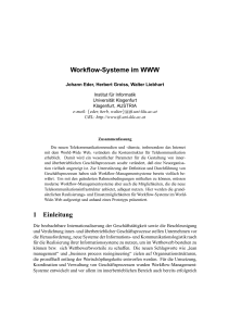 Workflow-Systeme im WWW 1 Einleitung