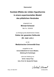 Kardiale Effekte der milden Hypothermie in einem experimentellen