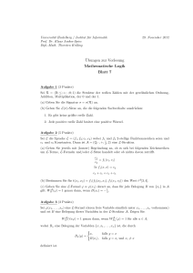 Ubungen zur Vorlesung Mathematische Logik Blatt 7