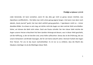 1 Predigt zu Epheser 1,15-23 > ` ich kann verstehen, wenn ihr das