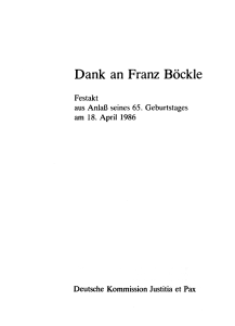 Laudatio zum 65. Geburtstag von Franz Böckle.