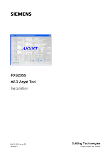 FD20/FD720 ASD Asyst Tool, Installation - A6V10344957