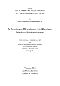 Die Bedeutung der Mikrometastasen bei pN0 gestagten Patienten