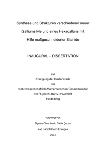 Synthese und Strukturen verschiedener neuer Galliumsilyle und