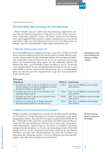 Die korrekte Abrechnung von extraktionen