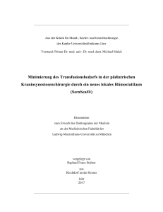 Minimierung des Transfusionsbedarfs in der pädiatrischen