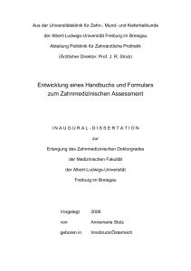 Entwicklung eines Handbuchs und Formulars zum