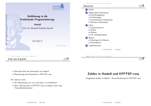 Einführung in die Funktionale Programmierung: [1.5ex] Haskell [.5ex
