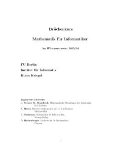 Brückenkurs Mathematik für Informatiker