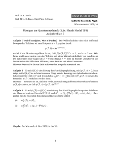 Übungen zur Quantenmechanik (B.Sc. Physik Modul TP3