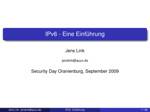 IPv6 - Eine Einführung - Security Day in Oranienburg