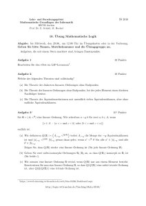 10. Übung Mathematische Logik - RWTH