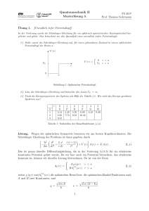 Quantenmechanik II Musterlösung 3.