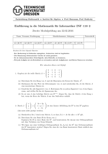 Einführung in die Mathematik für Informatiker INF–110