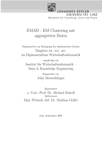 EMAD - EM Clustering mit aggregierten Daten