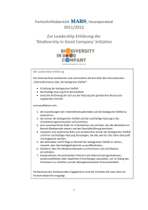 Fortschrittsbericht , Incorporated 2011/2012 Zur Leadership