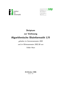 Algorithmische Bioinformatik I/II