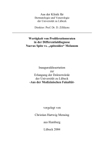 „spitzoides“ Melanom In - Zentrale Hochschulbibliothek Lübeck