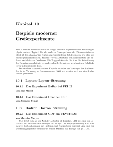 Kapitel 10 Bespiele moderner Großexperimente - Hera-B