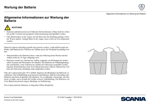 Wartung der Batterie Allgemeine Informationen zur Wartung der