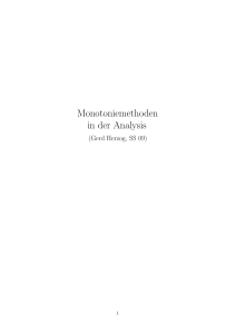 Monotoniemethoden in der Analysis