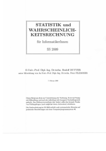STATISTIK und WAHRSCHEINLICH- KEITSRECHNUNG
