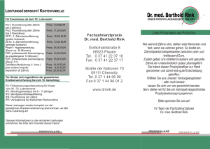 Flyer aktuell - Zahnarztpraxis Dr. Berthold Rink