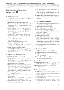 Zusammenfassung Analysis II