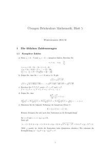 ¨Ubungen Brückenkurs Mathematik, Blatt 5