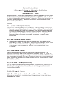 Satzung zur Änderung der Satzung über die öffentliche