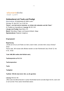 Gottesdienst mit Taufe und Predigt