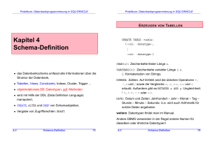 Kapitel 4 Schema-Definition - Databases and Information Systems