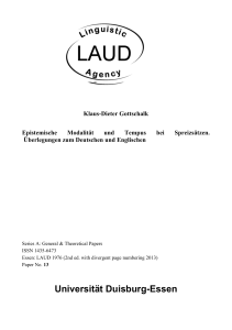 Epistemische Modalität und Tempus bei - Linguistik