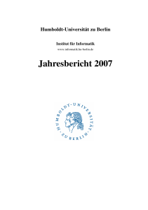 Jahresbericht 2007 - Institut für Informatik - Humboldt