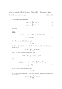 Mathematische Methoden der Physik II Lösungen Serie 11