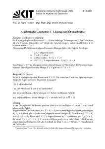 Algebraische Geometrie 1 – Lösung zum Übungsblatt 2